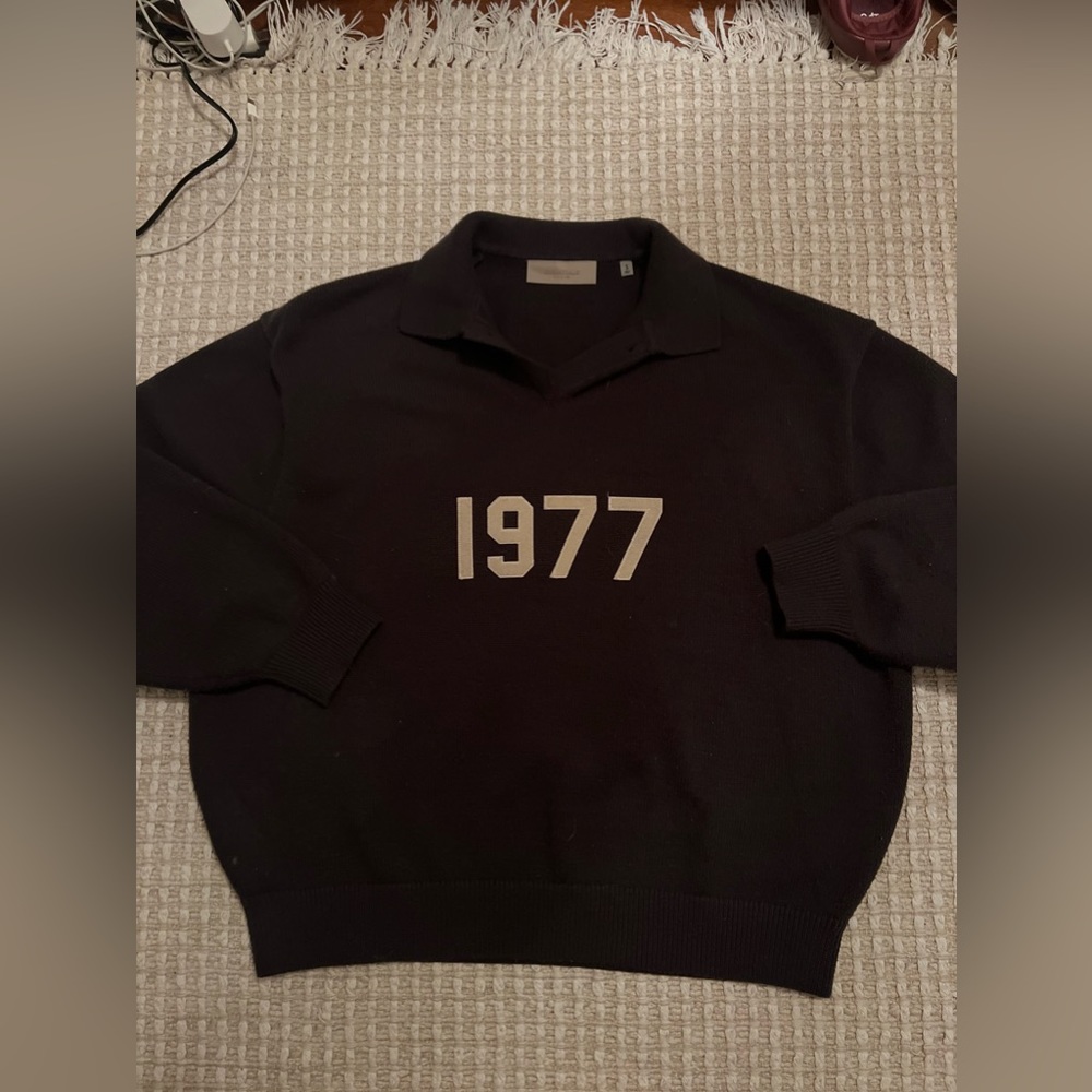 FEAR OF GOD ESSENTIALS Slouchy Collar Knit Sweater Size Small